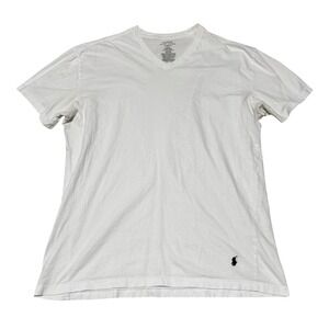 Polo Ralph Lauren Men's V Neck T Shirt White Size XL 22 x 28
